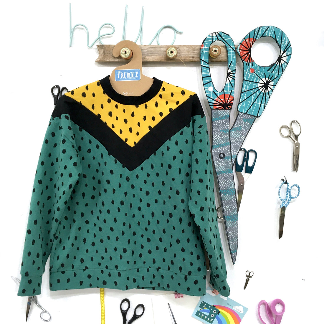 V Colour Block Jumper in Super Soft Sweat