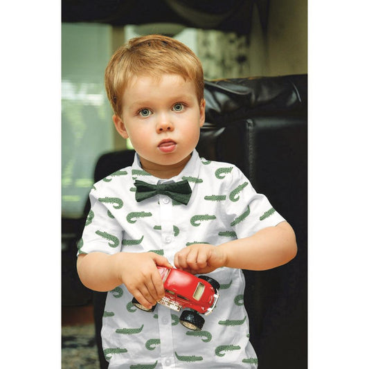 Cotton Poplin Fabric - Later Alligator - White