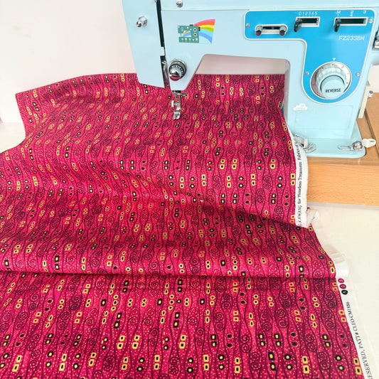 Timeless Treasures - Abstract Bejeweled Stripes - Burgundy