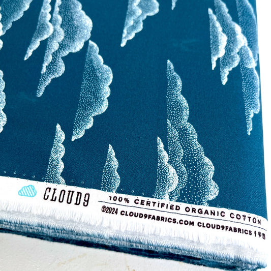 Cloud 9 Organic Cottons - Baltic Woodland Clouds - Blue
