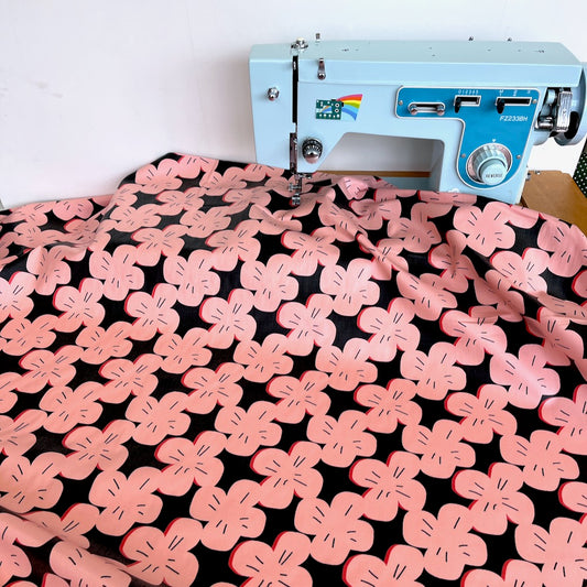 Cloud 9 Matt LAMINATED Fabric - Pink Rose - Multi