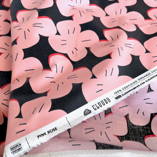 Cloud 9 Matt LAMINATED Fabric - Pink Rose - Multi