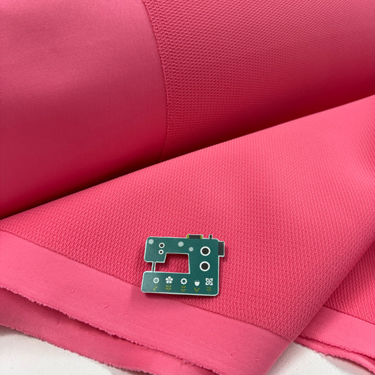 Crinkle Top Scuba - Deadstock Designer Fabric - Bright Pink