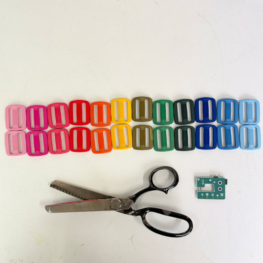 30mm Plastic Bag Slider - Bright Colours - 5 pack
