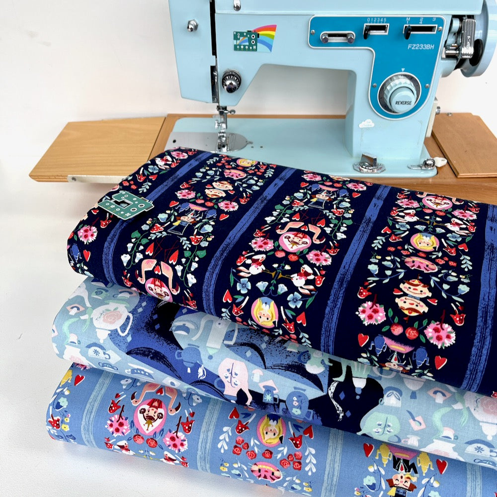 Riley Blake Fabric - Down The Rabbit Hole Tea Party - Sky