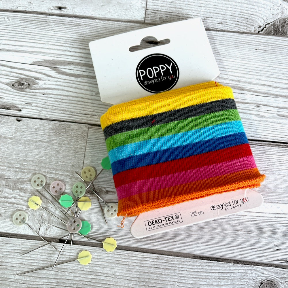 Cuffs by Poppy - Wide Rainbow Stripe