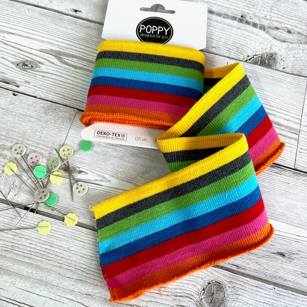 Cuffs by Poppy - Wide Rainbow Stripe