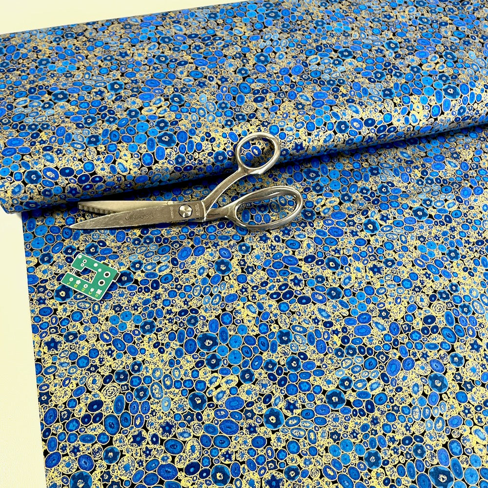 Remnant of Robert Kaufman - Gustav Klimt Millefiori Sapphire Metallic (102cm)