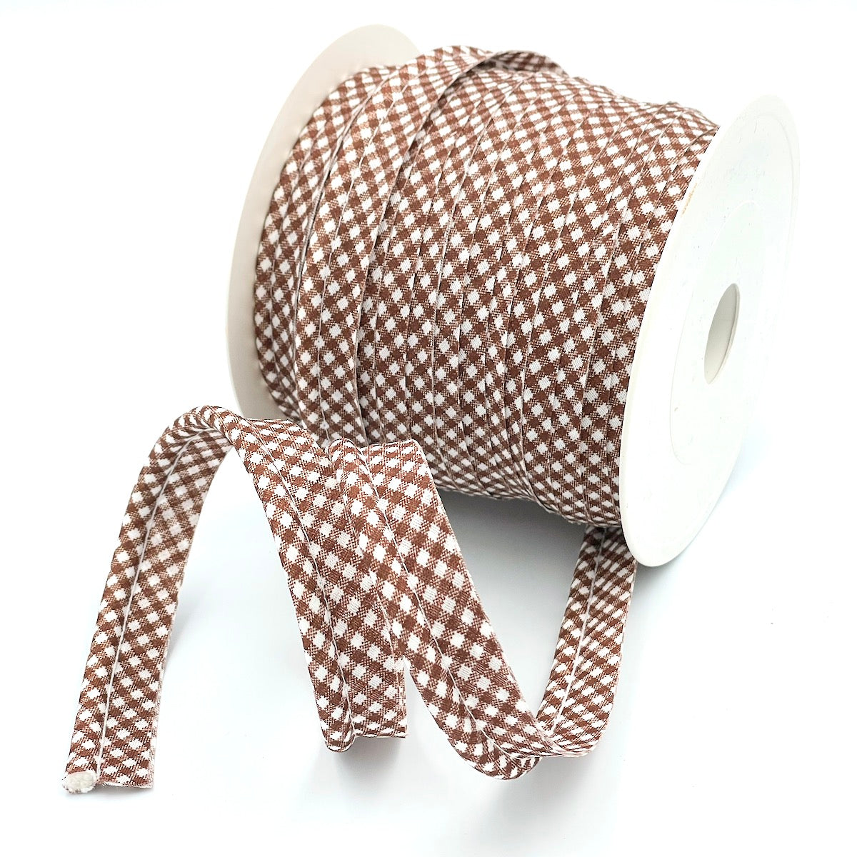 5m Roll of Large Gingham Piping Bias Binding