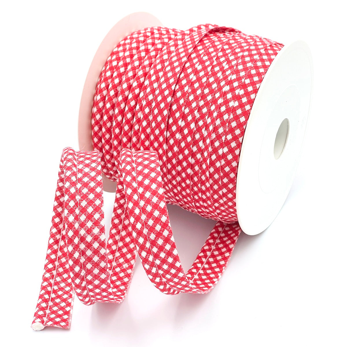 5m Roll of Large Gingham Piping Bias Binding