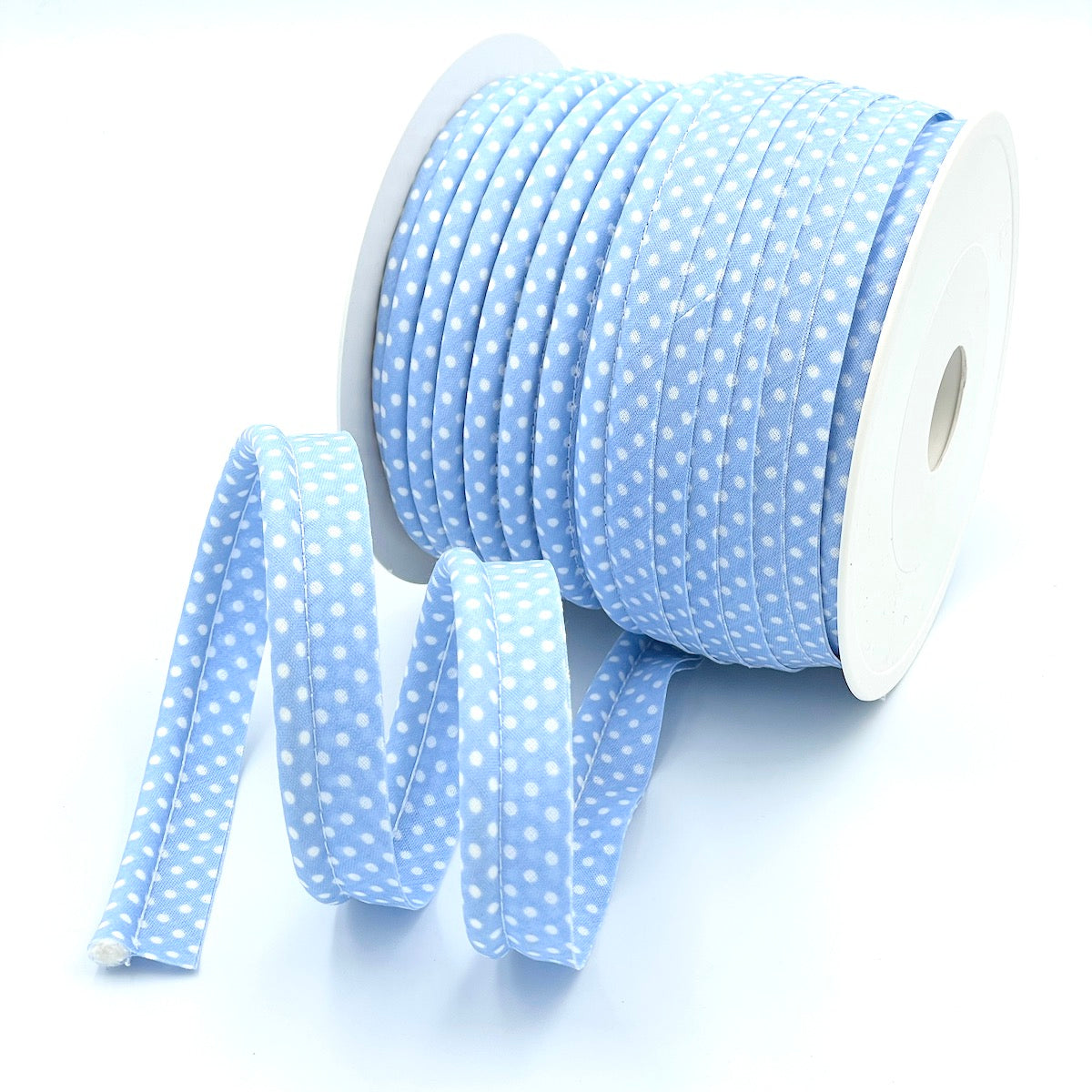 25m Reel of Large Polka Dot Piping Bias Binding