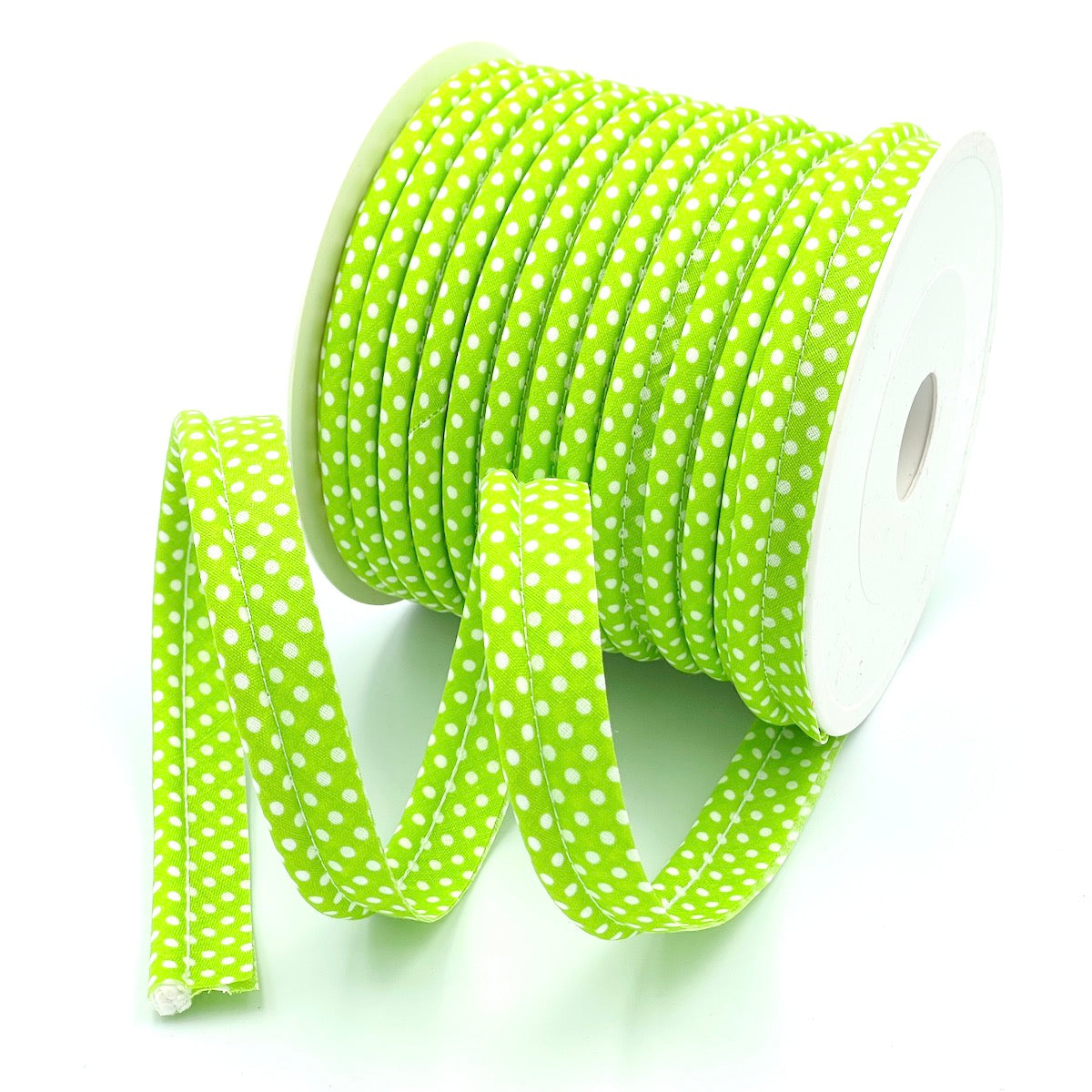 25m Reel of Large Polka Dot Piping Bias Binding