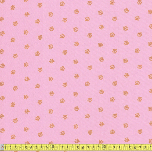 Dear Stella - Dog Days Paws - Pink - Sewing and Dressmaking Fabric