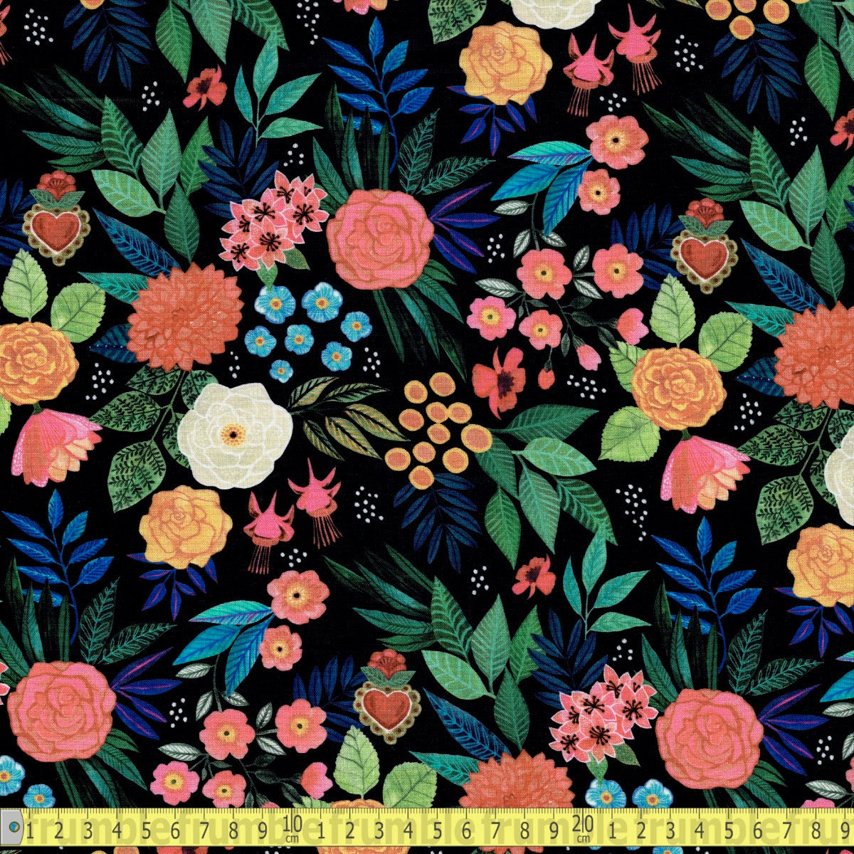 Dear Stella - Hola Frida Bellezza - Coal - Sewing and Dressmaking Fabric