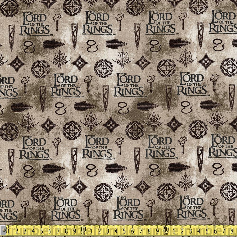 Remnant of Quilting Cotton - Lord Of The Rings - Icons Taupe (78cm)