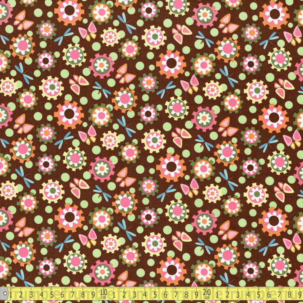 In The Beginning Fabrics - Lily Pond - Brown - Sewing and Dressmaking Fabric