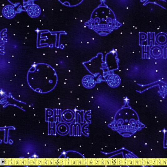 Quilting Cotton - E.T The Extra Terrestrial - Phone Home - Sewing and Dressmaking Fabric