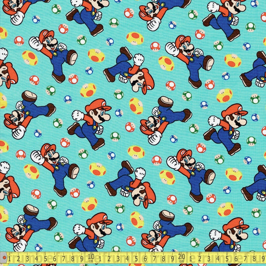 Springs Creative - Nintendo Mario and Mushroom Toss - Sewing and Dressmaking Fabric