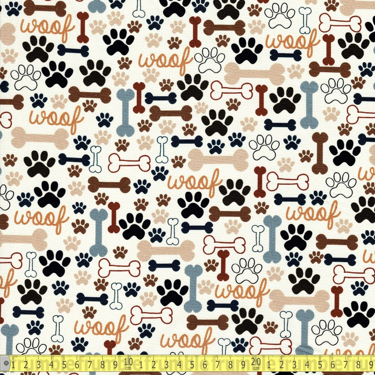 Timeless Treasures - Dogs Rule - Bones and Paws Cream - Sewing and Dressmaking Fabric