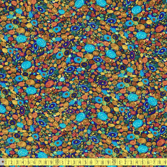 Timeless Treasures - Metallic Geo Floral - Navy - Sewing and Dressmaking Fabric