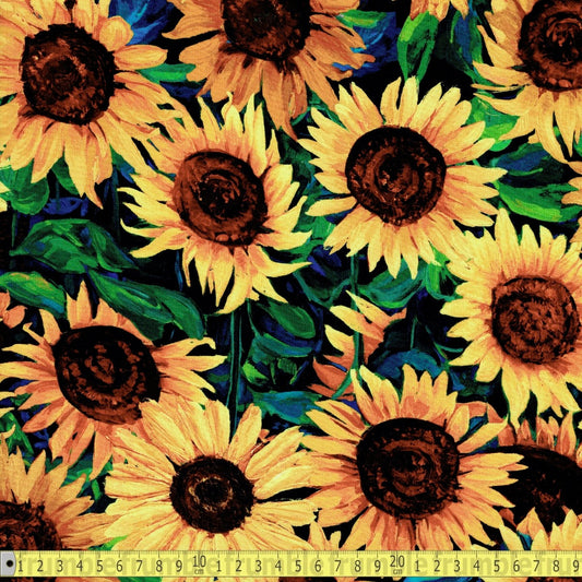 Timeless Treasures - Painted Sunflower - Sewing and Dressmaking Fabric