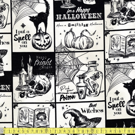 Timeless Treasures - Wicked Patch - Cream - Sewing and Dressmaking Fabric