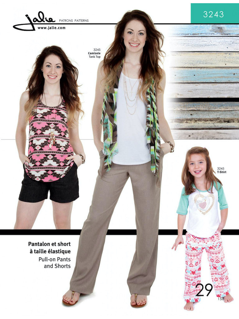 Pull on Pants and Shorts  - Jalie Sewing Pattern - Frumble Fabrics