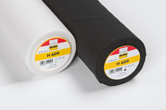 H609 Black Fusible Stretch Interlining (Per Metre) - Frumble Fabrics