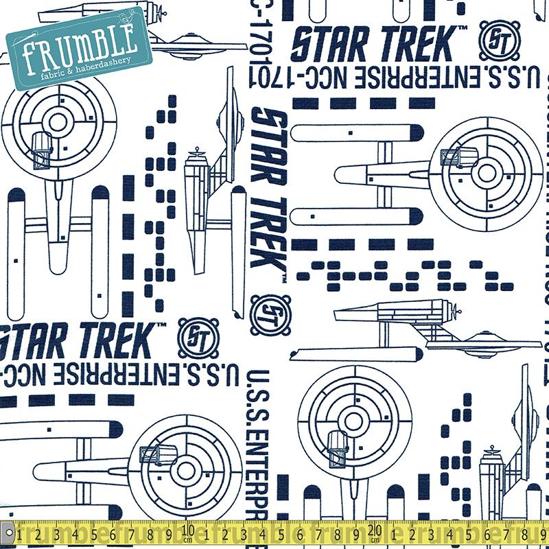 Star Trek Pop U.S.S. Enterprise in Navy - Frumble Fabrics