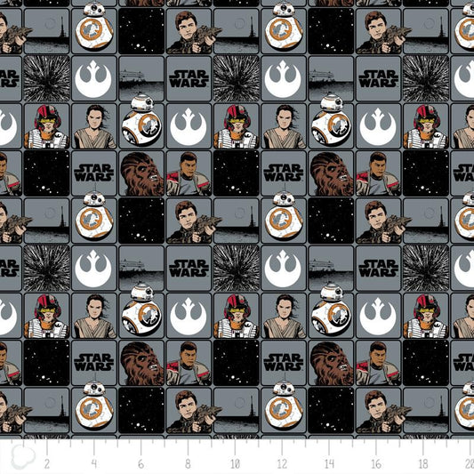 Star Wars Immortals II Heroes in Squares - Frumble Fabrics