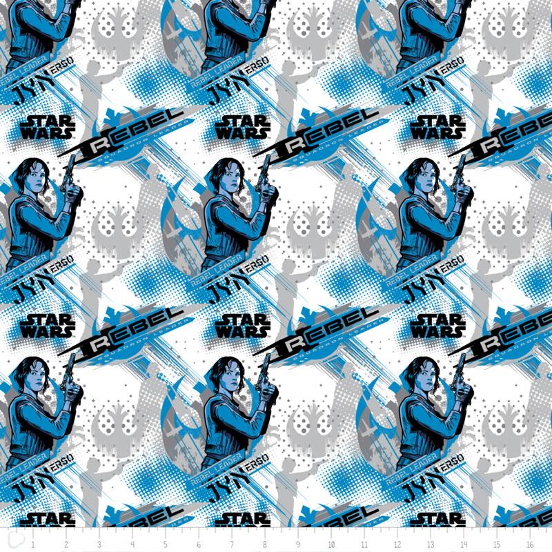 Star Wars Rogue One Jyn Erso In Blue - Frumble Fabrics