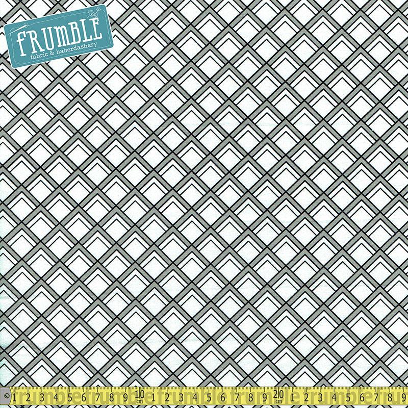 Black & White Diamond Marks White - Frumble Fabrics
