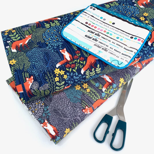 Foxes Into The Woods Dusk Grey - Frumble Fabrics