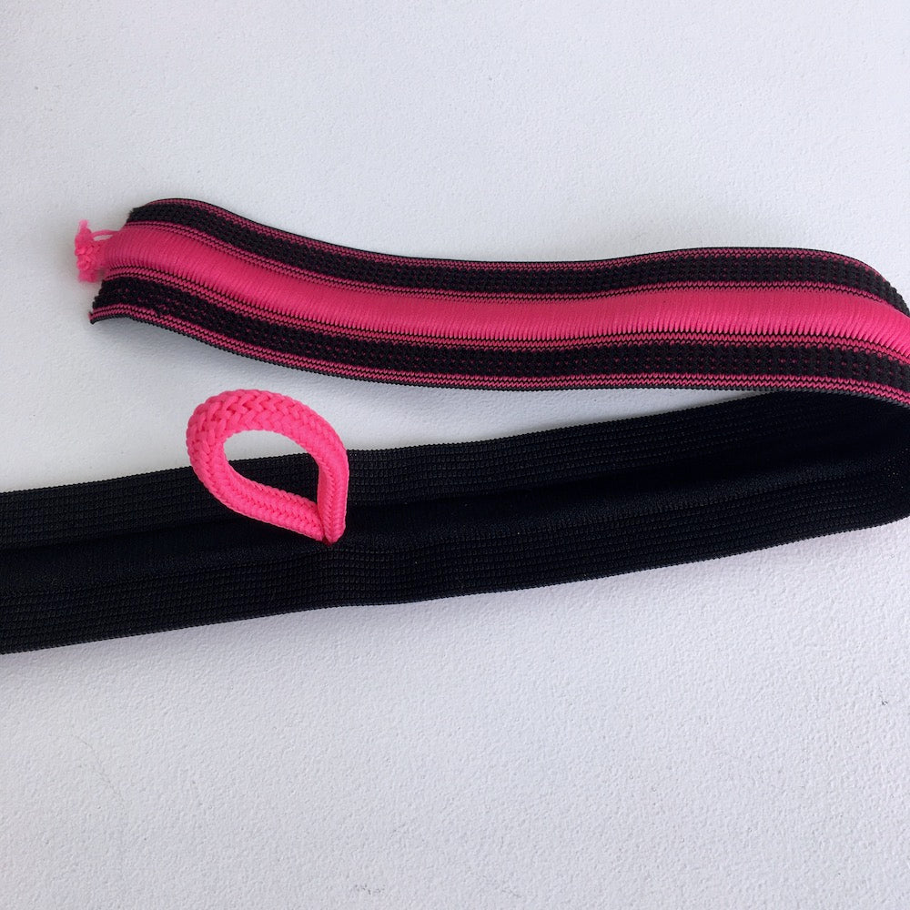 Elastic Sport Waistband with Integrated Cord in Pink - Frumble Fabrics