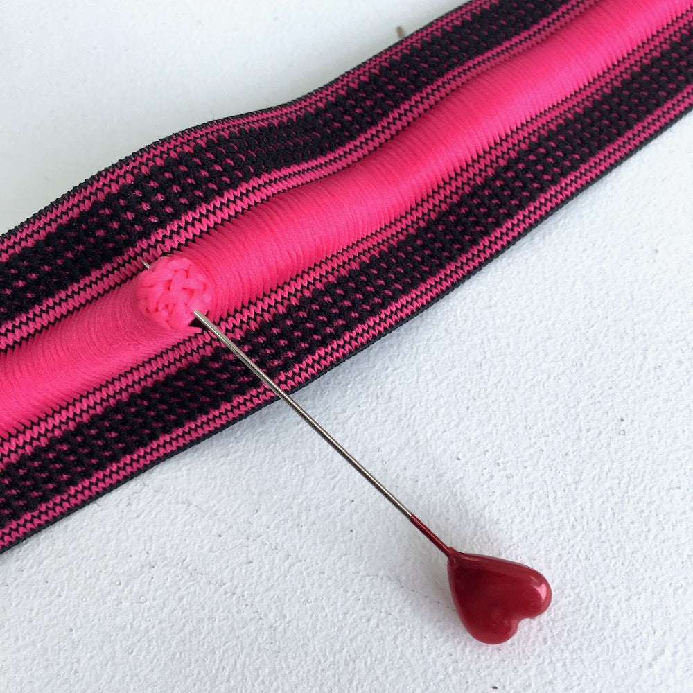 Elastic Sport Waistband with Integrated Cord in Pink - Frumble Fabrics