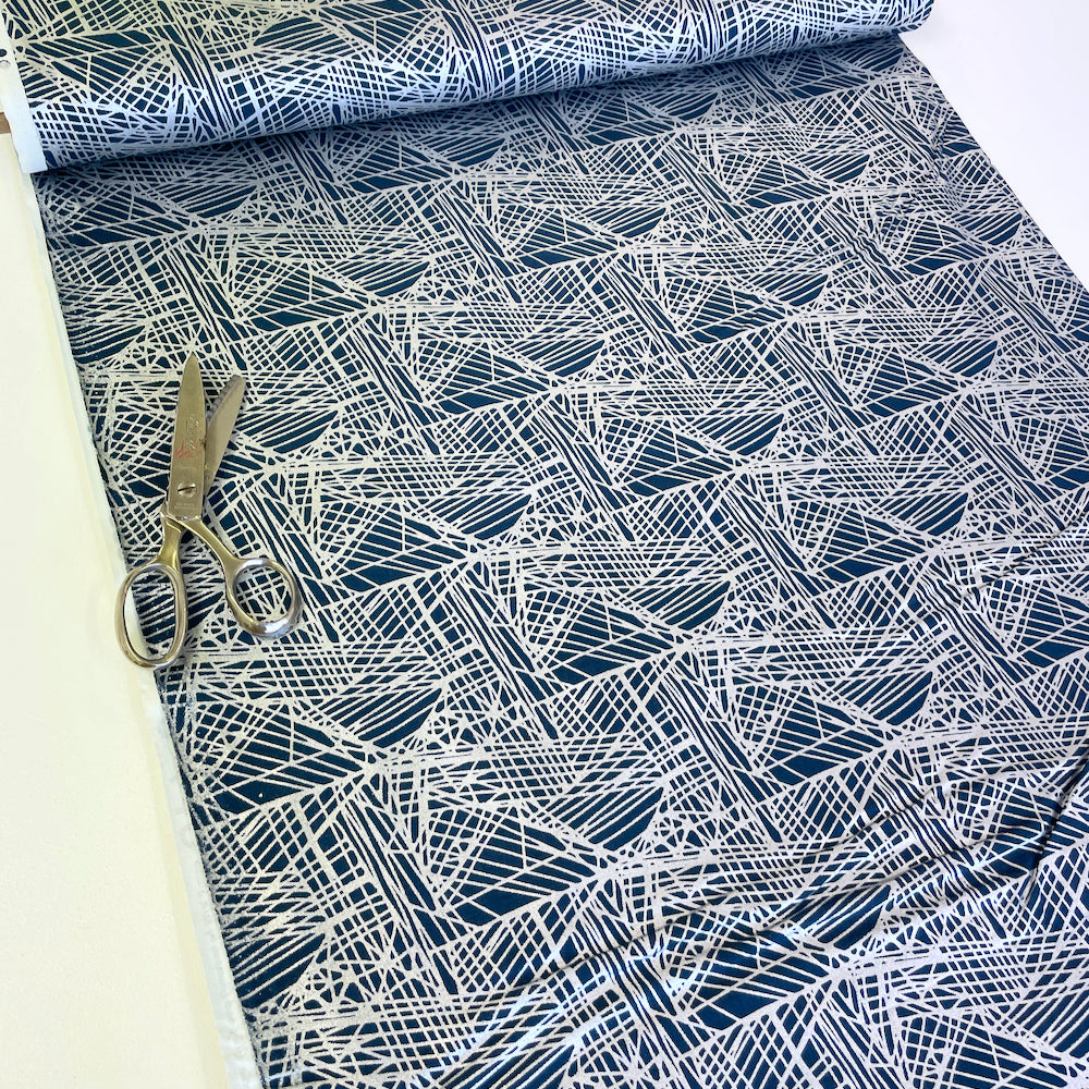 RJR Fabrics - Shiny Objects - Metallic Fiberglass - Navy Silver