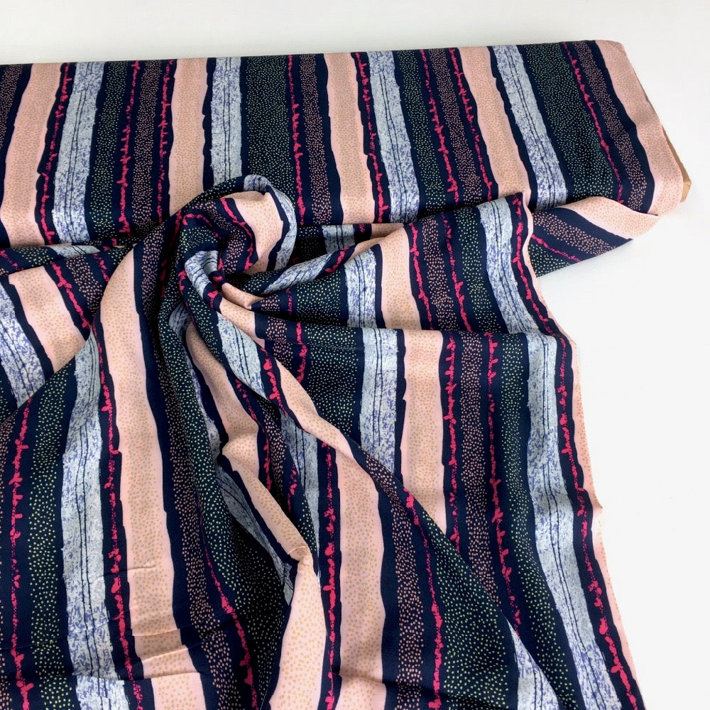 Fusion Art District - Straws of District Rayon in Navy - Frumble Fabrics