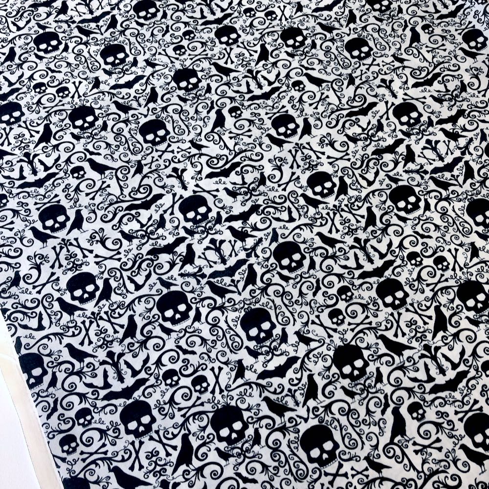 Skulls and Crossbones Grey - Frumble Fabrics