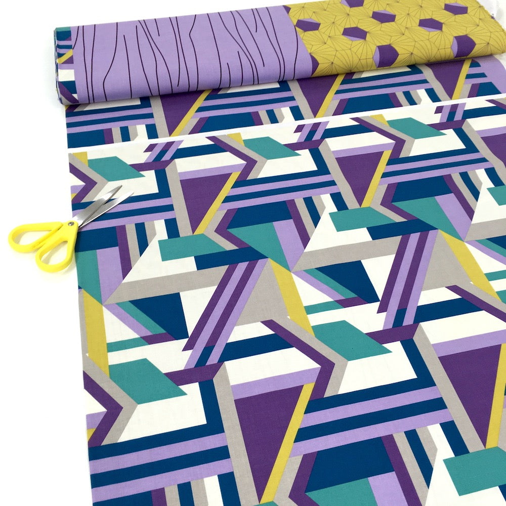 Contemporary Garden Panel - Cotton Poplin - Lilac