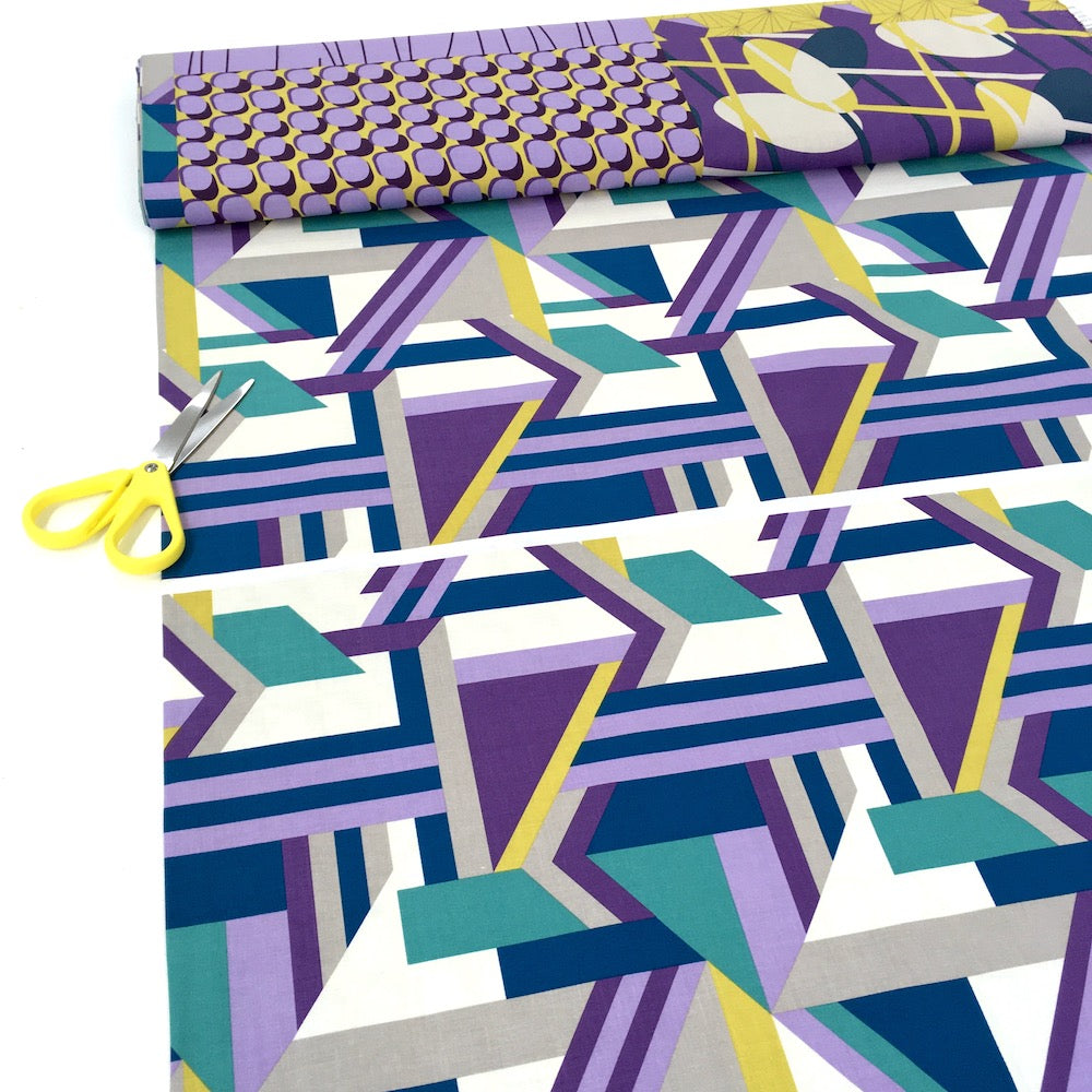 Contemporary Garden Panel - Cotton Poplin - Lilac