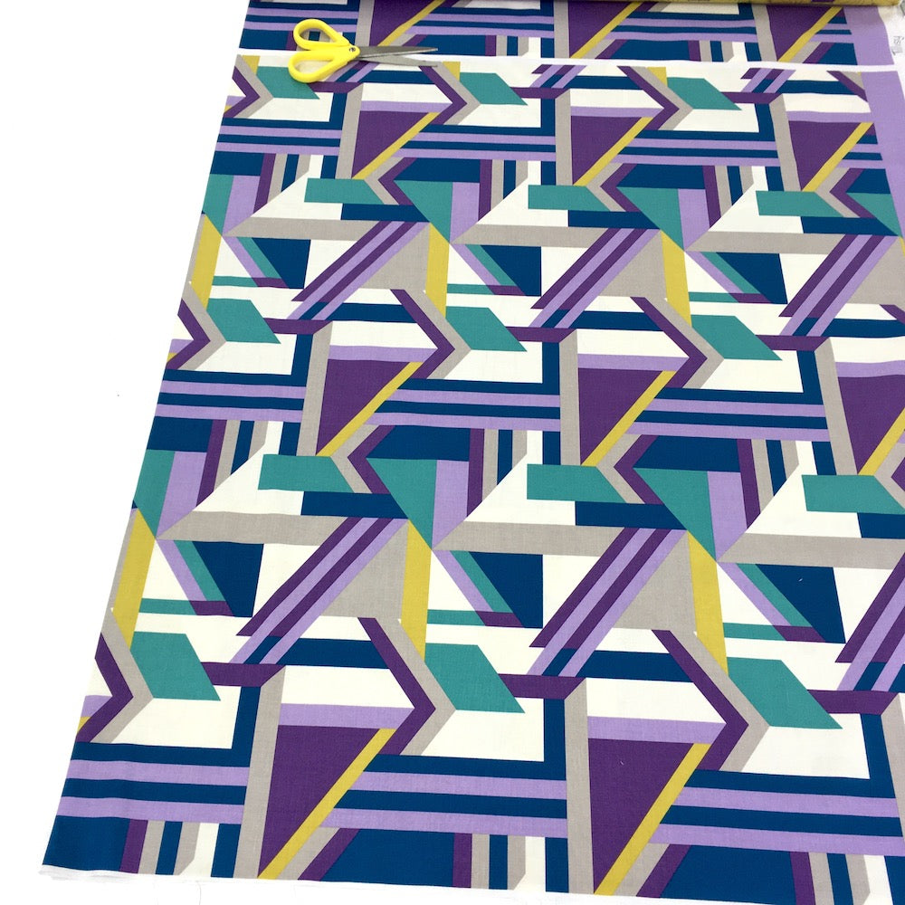 Contemporary Garden Panel - Cotton Poplin - Lilac