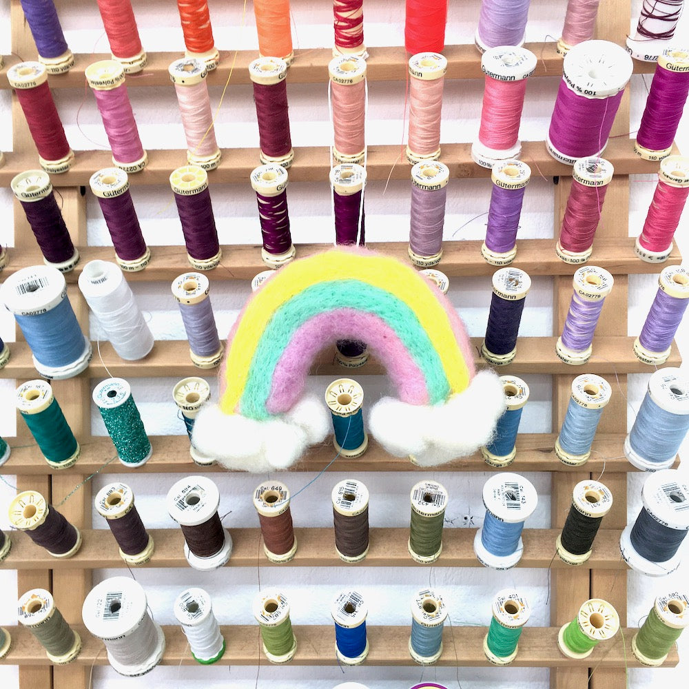 Wonderland Rainbow and Clouds Wool Felt Decoration