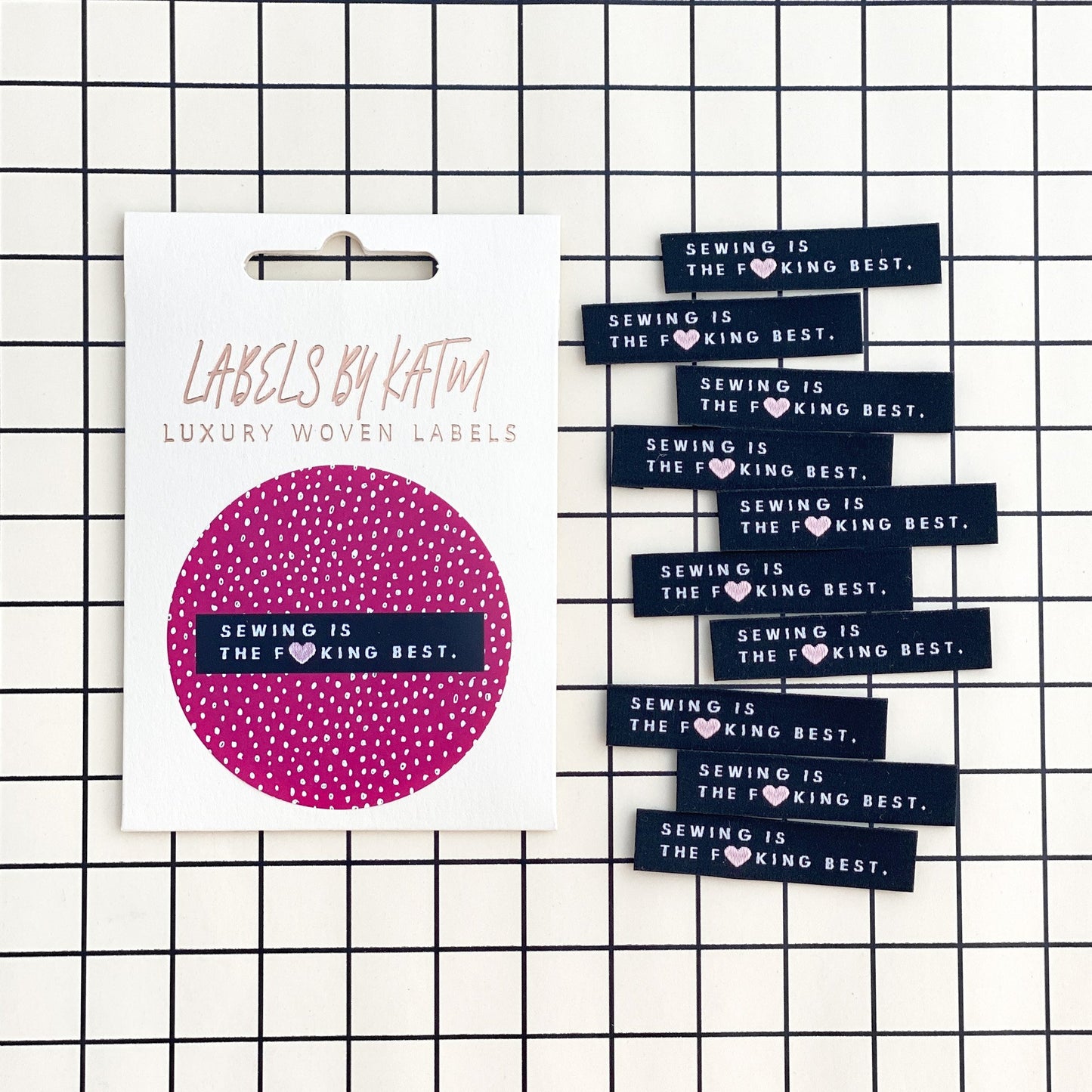 10 x Woven Labels - KATM Kylie And The Machine Labels - Sewing Is The F'King Best