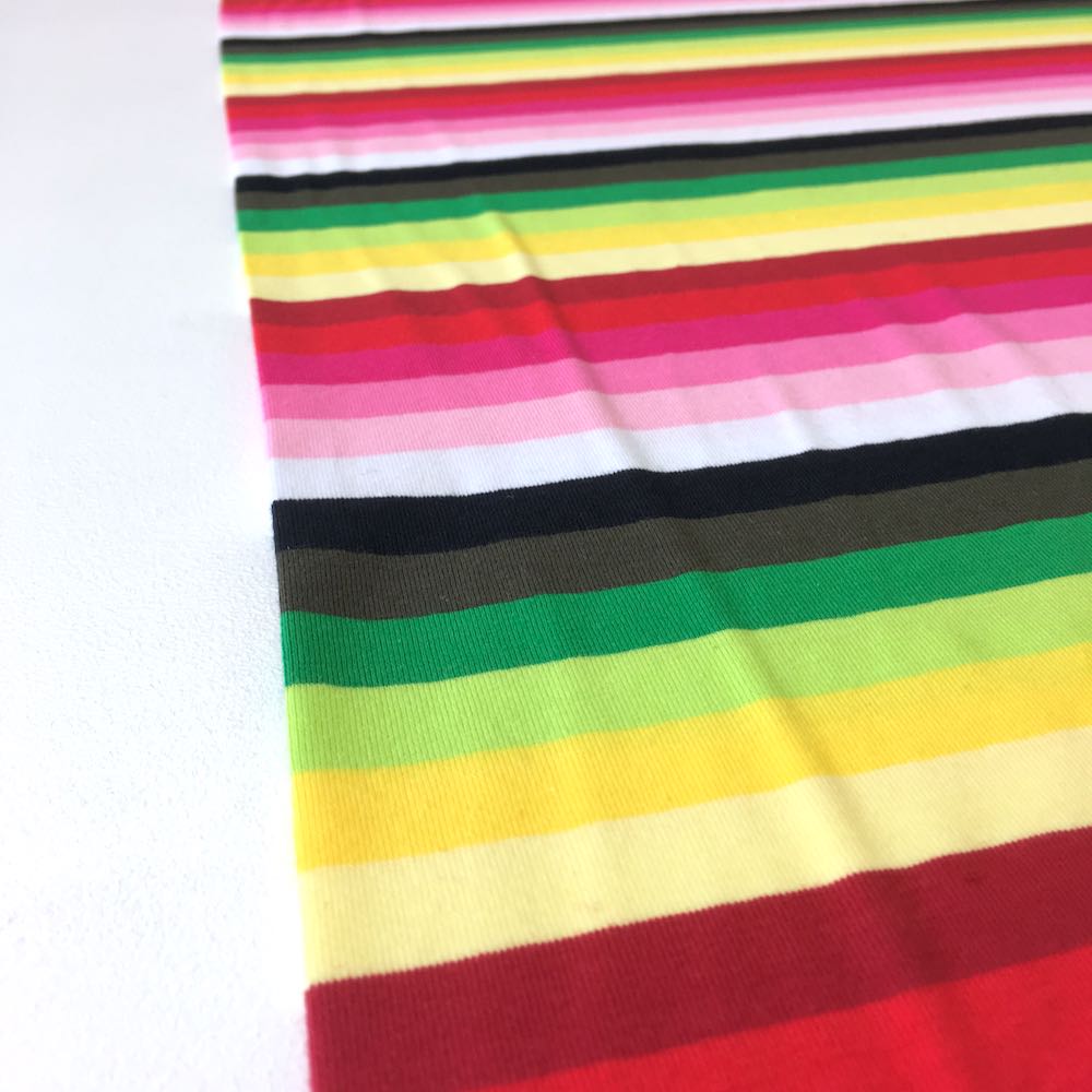 Garden Rainbow Stripe Yarn Dyed Jersey - Frumble Fabrics