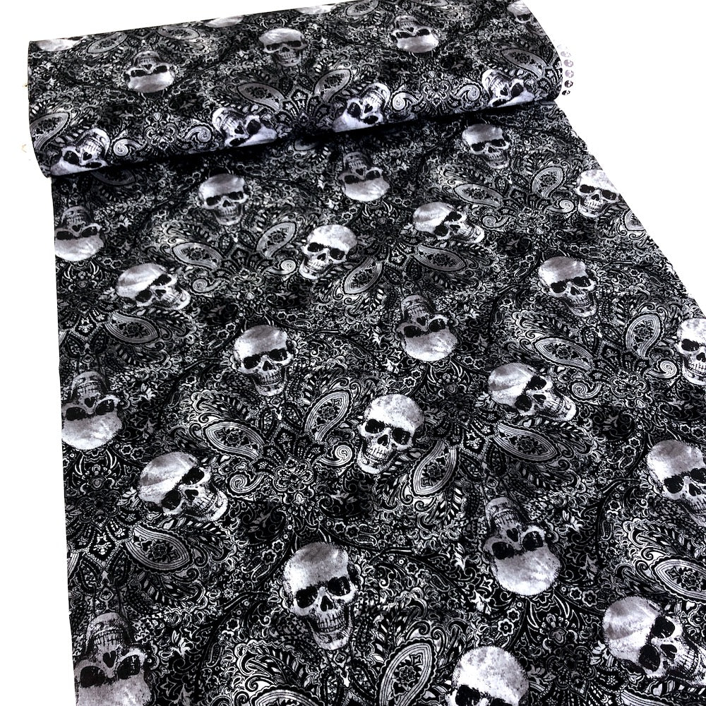 Skull Filigree Black - Frumble Fabrics