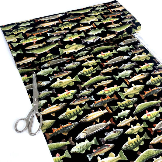 Realistic Fish Black - Frumble Fabrics