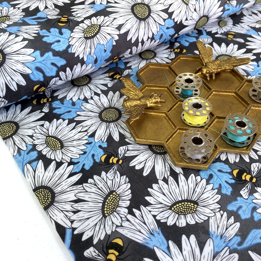 Michael Miller - Queen Bee by Diane Kappa - Feed The Bees Charcoal