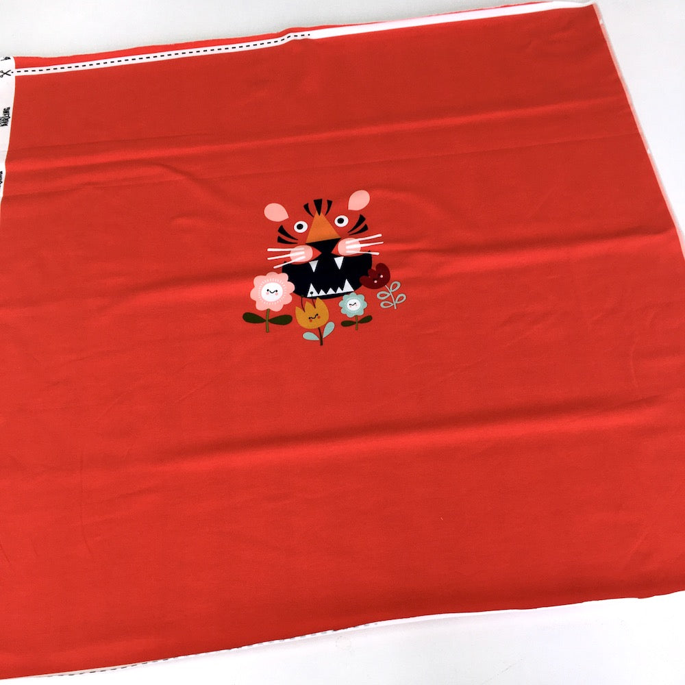 The Red Lion 75cm Panel - Cotton French Terry - Red