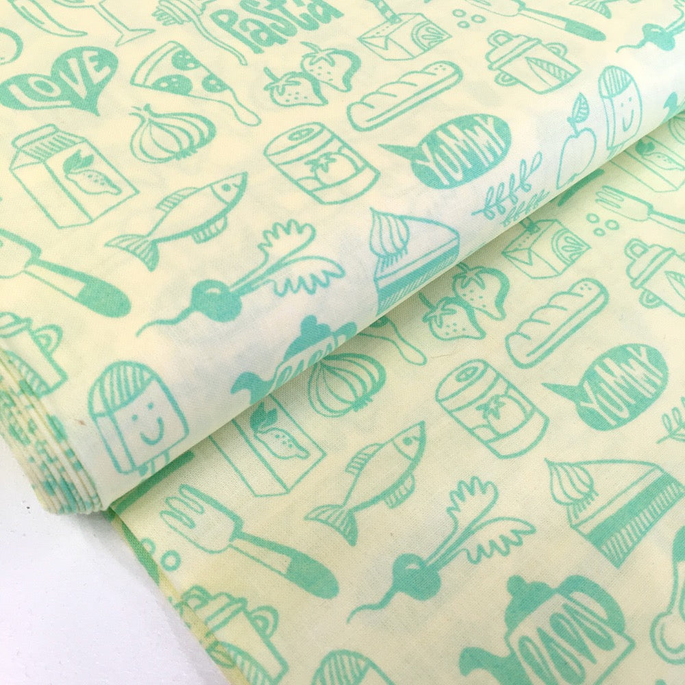 Kitsch Kitchen - Hamburger Liebe Organic Cotton Poplin - Mint Green