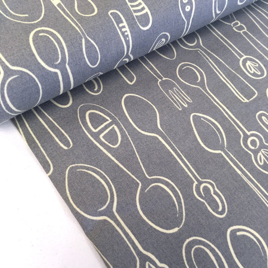 Kitchen Spoons - Hamburger Liebe Organic Cotton Poplin - Grey
